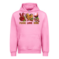 Fuchsia Pink Peace Love Wine Urban Hoodie - BundleAndBundleShop