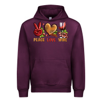 Mauve Wine Peace Love Wine Urban Hoodie - BundleAndBundleShop