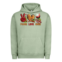 Pigment Oil Green Peace Love Wine Urban Hoodie - BundleAndBundleShop