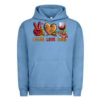 Pigment Pebble Blue Peace Love Wine Urban Hoodie - BundleAndBundleShop