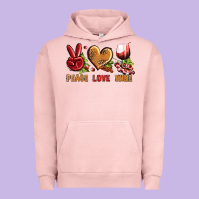 Peace Love Wine Urban Hoodie Designed By Bundleandbundleshop
