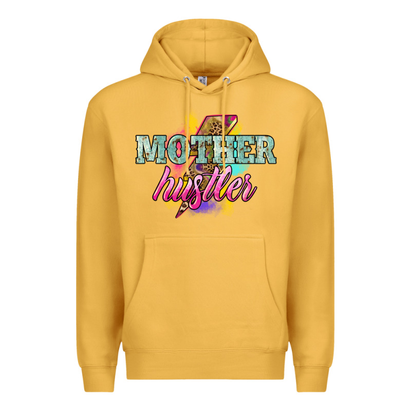 Mother Hustler Lightning Bolt Premium Hoodie by NancyCooperArtShop | Teevron
