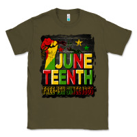 Army Green juneteenth fist free ish since 1865 with background Classic Tee - HRA Design Shop