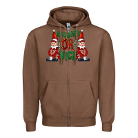 Chestnut Naughty or nice christmas elfs Zipper Hoodie - FaDigitalArtStudio