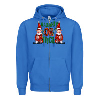 True Royal Naughty or nice christmas elfs Zipper Hoodie - FaDigitalArtStudio