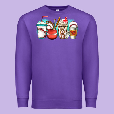 Baseball Coffee Cups Premium Sweatshirt Designed By Jasminsmagicworld