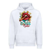 White Western Boss Babe Cigar Lip Urban Hoodie - BundleAndBundleShop