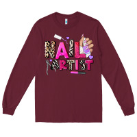 Burgundy nail artist Long Sleeve Tee - AdoDesignShop