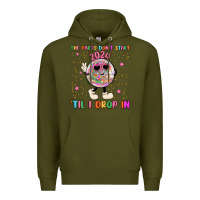Army Green the party don t start til i drop in Premium Hoodie - MaliasSmallBusiness