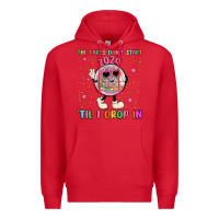 Red the party don t start til i drop in Premium Hoodie - MaliasSmallBusiness