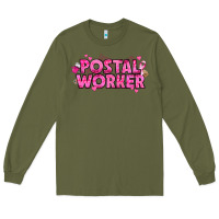 Army Green Breast Cancer Postal Worker Long Sleeve Tee - texasbilliewilder