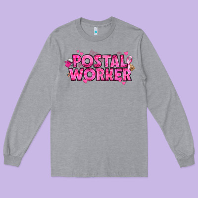 Breast Cancer Postal Worker Long Sleeve Tee Designed By Texasbilliewilder