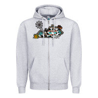 Heather Grey ky yall western Zipper Hoodie - CowhideDigitalArt