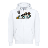 White ky yall western Zipper Hoodie - CowhideDigitalArt