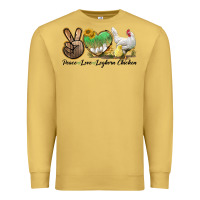 Antique Gold Peace Love Leghorn Chicken Premium Sweatshirt - LillyAllenDesigns