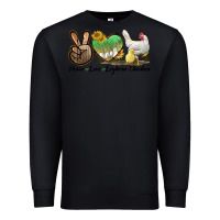 Black Peace Love Leghorn Chicken Premium Sweatshirt - LillyAllenDesigns