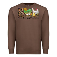 Chestnut Peace Love Leghorn Chicken Premium Sweatshirt - LillyAllenDesigns