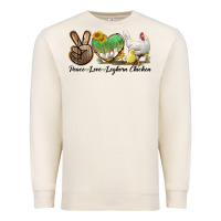 Sandshell Peace Love Leghorn Chicken Premium Sweatshirt - LillyAllenDesigns