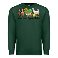 Sports Green Peace Love Leghorn Chicken Premium Sweatshirt - LillyAllenDesigns
