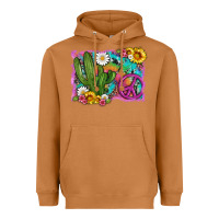 Meerkat cactus peace sign flowers and tie dye Heavyweight Hoodie - Artiststas