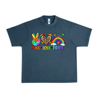 Midnight Navy peace love pride Urban Heavy Tee - Zillion Design Studio