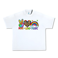 White peace love pride Urban Heavy Tee - Zillion Design Studio