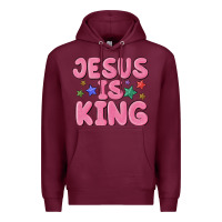 Burgundy jesus is king Premium Hoodie - MaliasSmallBusiness