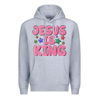 Heather Grey jesus is king Premium Hoodie - MaliasSmallBusiness