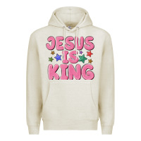 Oatmeal Heather jesus is king Premium Hoodie - MaliasSmallBusiness