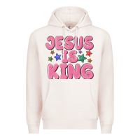 Pale Pink jesus is king Premium Hoodie - MaliasSmallBusiness