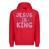 Red jesus is king Premium Hoodie - MaliasSmallBusiness