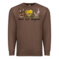 Chestnut Peace Love Kangaroo Premium Sweatshirt - LillyAllenDesigns