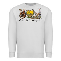 Dove Grey Peace Love Kangaroo Premium Sweatshirt - LillyAllenDesigns