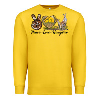Lemon Peace Love Kangaroo Premium Sweatshirt - LillyAllenDesigns