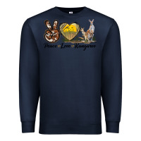 Navy Peace Love Kangaroo Premium Sweatshirt - LillyAllenDesigns