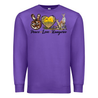 Purple Peace Love Kangaroo Premium Sweatshirt - LillyAllenDesigns