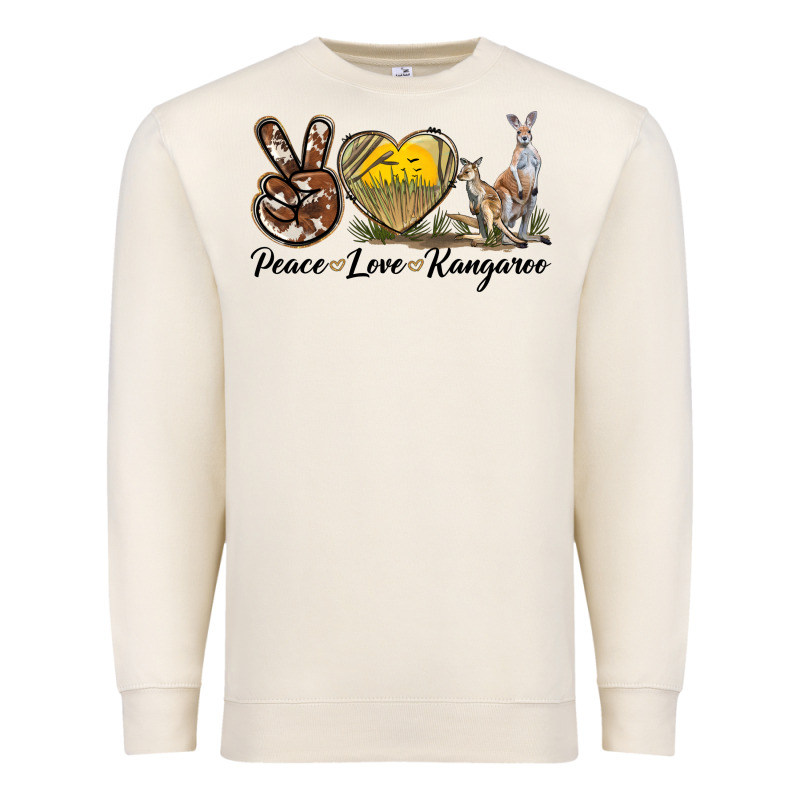 Peace Love Kangaroo Premium Sweatshirt by LillyAllenDesigns | Teevron