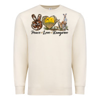 Sandshell Peace Love Kangaroo Premium Sweatshirt - LillyAllenDesigns