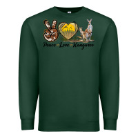 Sports Green Peace Love Kangaroo Premium Sweatshirt - LillyAllenDesigns
