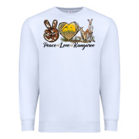 White Peace Love Kangaroo Premium Sweatshirt - LillyAllenDesigns