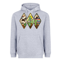 Heather Grey cactus serape cowhide Heavyweight Hoodie - JahusDesignShop