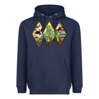 Navy cactus serape cowhide Heavyweight Hoodie - JahusDesignShop
