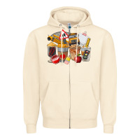 Sandshell School Bus Coffee Cups Zipper Hoodie - FaDigitalArtStudio