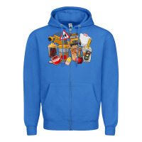 True Royal School Bus Coffee Cups Zipper Hoodie - FaDigitalArtStudio