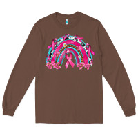 Chestnut Breast Cancer Rainbow Long Sleeve Tee - texasbilliewilder