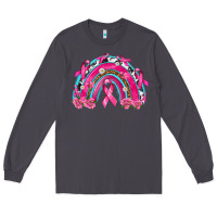 Smoke Breast Cancer Rainbow Long Sleeve Tee - texasbilliewilder