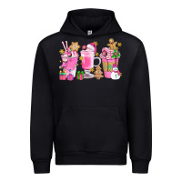 Black Pink Christmas Coffee Cups Bbs Urban Hoodie - BundleAndBundleShop