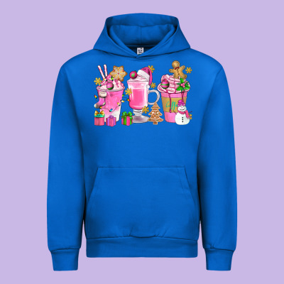 Pink Christmas Coffee Cups Bbs Urban Hoodie Designed By Bundleandbundleshop