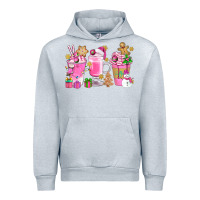 Heather Grey Pink Christmas Coffee Cups Bbs Urban Hoodie - BundleAndBundleShop