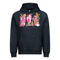 Navy Pink Christmas Coffee Cups Bbs Urban Hoodie - BundleAndBundleShop